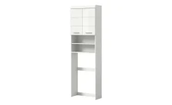 Waschmaschinenumbauschrank SCHLOONSEE, Breite 63cm, für Waschmaschine & Trockner, 2 Türen, MDF-Front, in verschiedenen Farben, Überbauschrank, Umbauschrank, Badschrank Schloonsee | Weiß, hochglanz