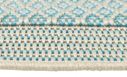 Webteppich Pool-Party | 80x150 cm, Creme, Rot, Blau