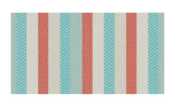 Webteppich Pool-Party | 80x150 cm, Creme, Rot, Blau