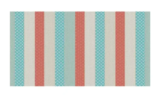 Webteppich Pool-Party | 80x150 cm, Creme, Rot, Blau