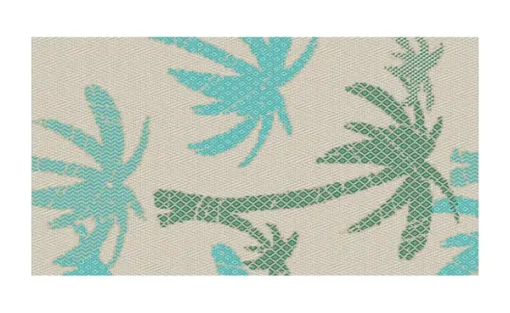 Webteppich Pool-Party | 80x150 cm, Creme, Grün, Blau