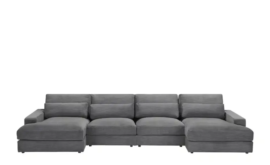 Wohnlandschaft Branna | Anthrazit, Cordstoff | Höffner