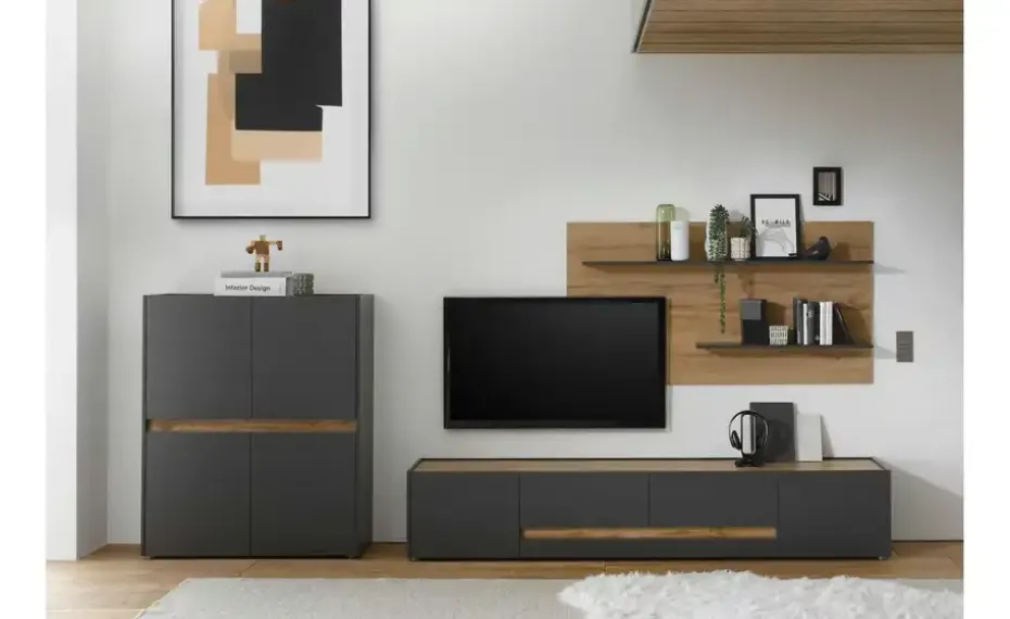 Wohnwand Cande | Anthrazit | Möbel Höffner