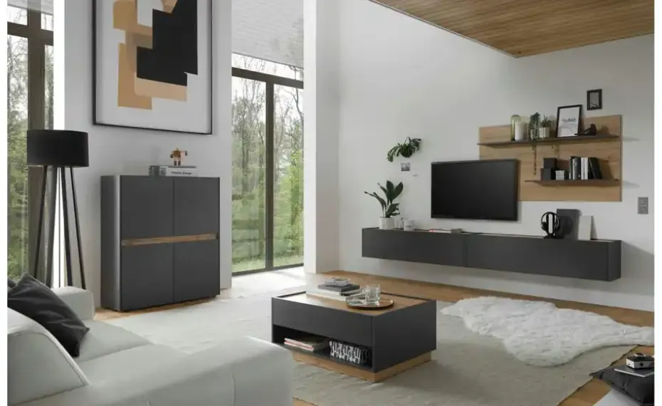 Wohnwand Cande | Anthrazit | Möbel Höffner