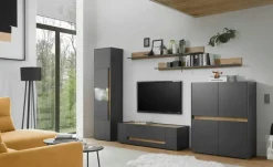 Wohnwand Cande | Eiche (Nachbildung), Anthrazit