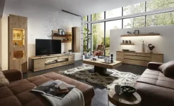 Wohnwand Light Line 6 | Schwarz, Asteiche, Schwarz