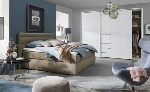 Wohnwert Boxspringbett  Dormian Bolge High | Taupe, 140 cm