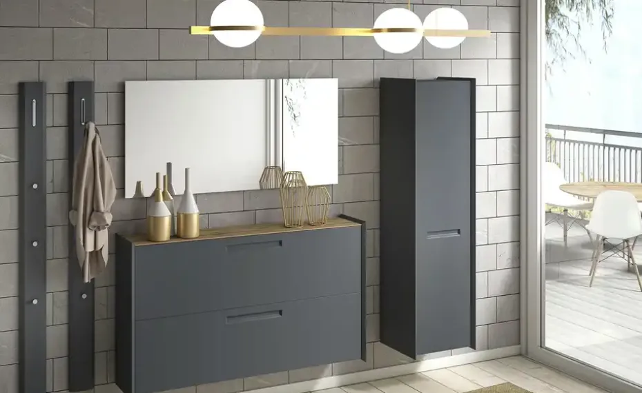 Wohnwert Garderobenpaneel Azzura | Anthrazit, matt