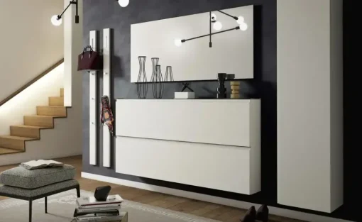 Wohnwert Hängeschuhschrank Nicolo | Weiß, matt, 160 cm