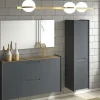 Wohnwert Hängeschuhschrank Azzura | Anthrazit, Eiche (Nachbildung)