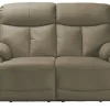 Wohnwert Ledersofa aus Echtleder mit manueller Relaxfunktion Ambra | Taupe