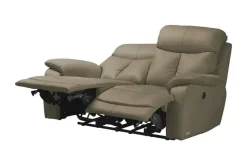 Wohnwert Ledersofa aus Echtleder mit manueller Relaxfunktion Ambra | Taupe