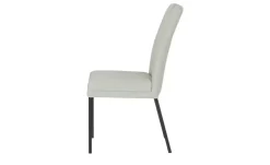 Wohnwert Polsterstuhl  mit Griff Mia | Quadratrohr, Hellgrau