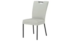 Wohnwert Polsterstuhl  mit Griff Mia | Quadratrohr, Hellgrau