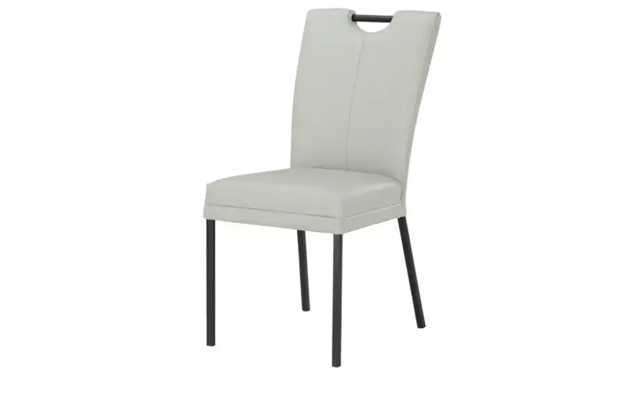 Wohnwert Polsterstuhl  mit Griff Mia | Quadratrohr, Hellgrau