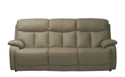Wohnwert Sofa 3-sitzig aus Echtleder mit manueller Relaxfunktion Ambra  | Taupe