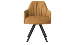 Woodford Armlehnstuhl mit Massivholzgestell Milan | Curry, Schaumstoff