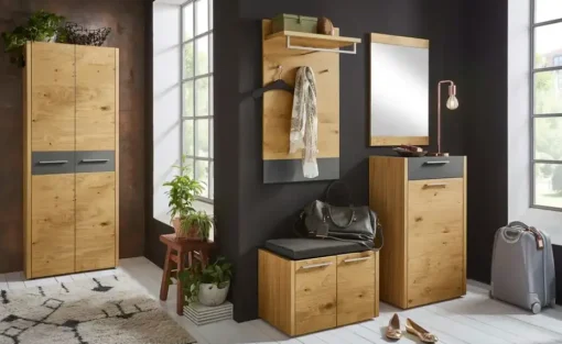 Woodford Dielenschrank Lina | Eiche, Grau | Höffner