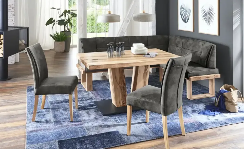 Woodford Eckbank massiv Alina | Anthrazit, ca, 225 x 155 cm