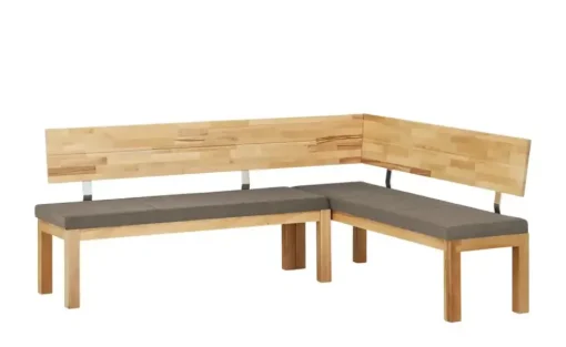Woodford Eckbank  massiv Melia | Braun, Kernbuche, lackiert