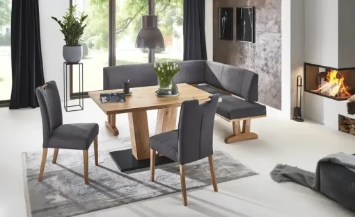 Woodford Eckbank  massiv Mila | Graphit, ca, 222 x 152 cm