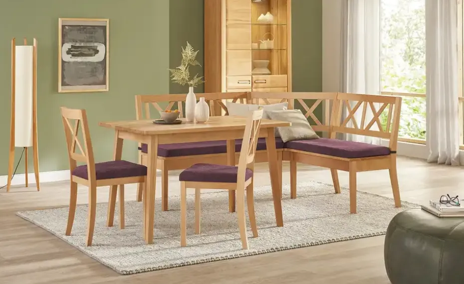 Woodford Eckbank massiv Olivia | Dunkelrot, rechts