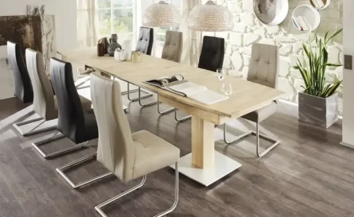 Woodford Esstisch  ausziehbar Toralf | Eiche bianco, geölt, 160 cm