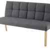 Woodford Esszimmerbank  mit Steppung Mako | Anthrazit, Webstoff grob