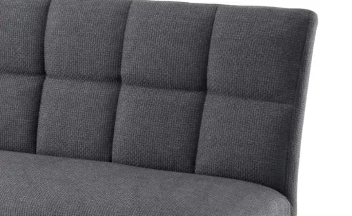Woodford Esszimmerbank  mit Steppung Mako | Anthrazit, Webstoff grob