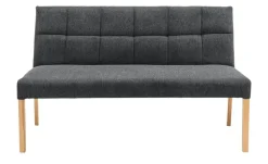 Woodford Esszimmerbank  mit Steppung Mako | Anthrazit, Webstoff fein