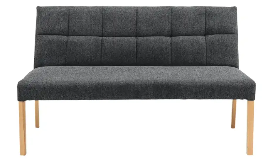 Woodford Esszimmerbank  mit Steppung Mako | Anthrazit, Webstoff fein