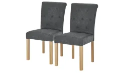 Woodford Esszimmerstuhl im 2er Set Messena | Anthrazit, Buche natur
