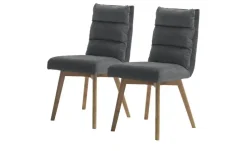 Woodford Esszimmerstuhl im 2er Set Kalama | Anthrazit, Wildeiche