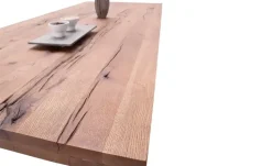 Woodford Kufentisch Lavello | Eiche Bassano, edelstahlfarben, gebürstet