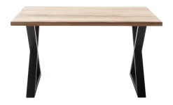 Woodford Kufentisch massiv Malaisa | 140 cm, Baumkante