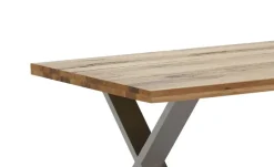 Woodford Massivholztisch Pantheon | Kufen (X-förmig), edelstahlfarben