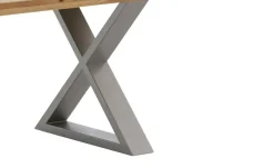 Woodford Massivholztisch Pantheon | Kufen (X-förmig), edelstahlfarben