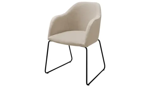 Woodford Polsterstuhl Vilo | Creme, Kufengestell – Schwarz