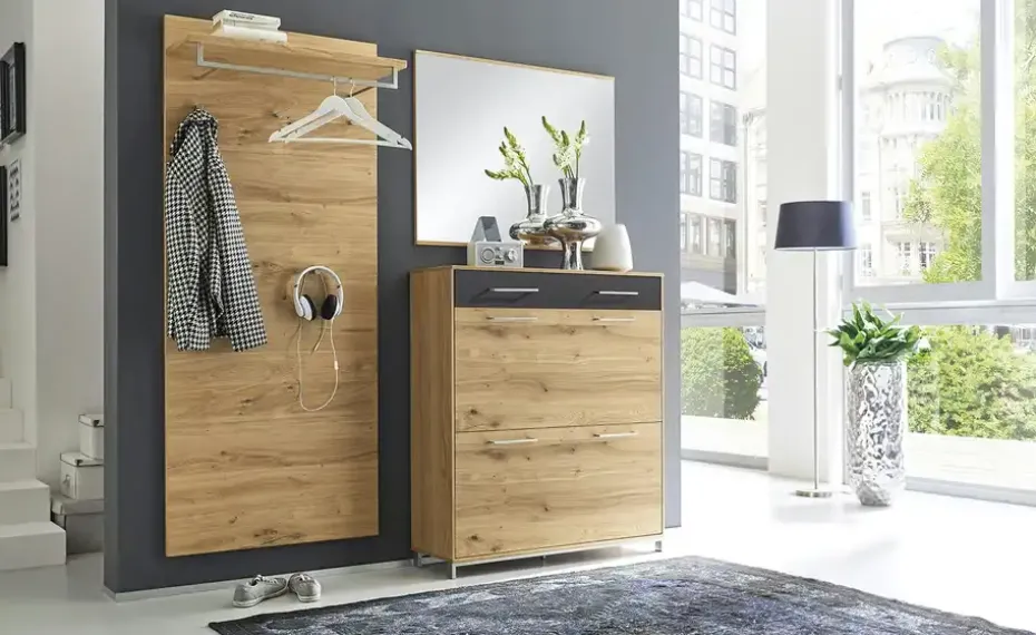 Woodford Schuhschrank Vista | Anthrazit, Eiche