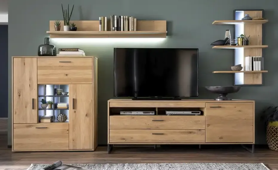 Woodford Wohnkombination Oakland | Schubkastendämpfer, Türdämpfer, Klappendämpfung, Kabeldurchlass/Kabelkanal