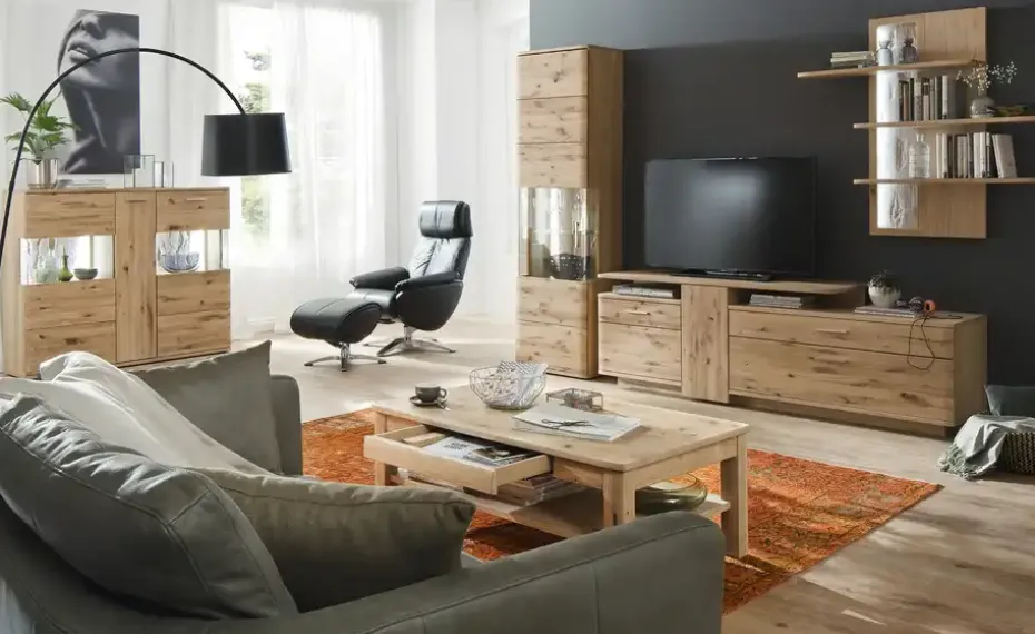 Woodford Wohnwand Astoria | Schubkastendämpfer, Türdämpfer, Kabeldurchlass/Kabelkanal